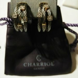 Pillipe Charriol 18k stanlees steel and diamond ea